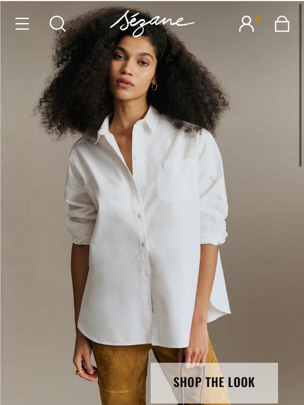 Sezane White Button-Down Max Shirt